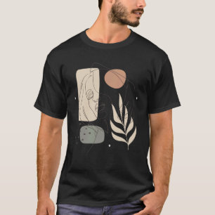 Abstract Boho Minimalist Feminine Face Line Drawin T-Shirt