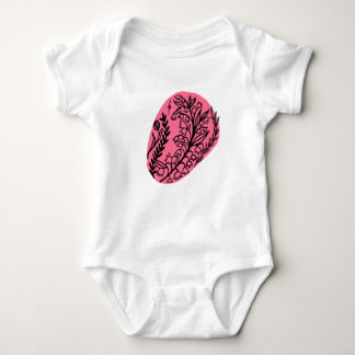 Abstract Boho Paint Blob With Wildflowers Baby Bodysuit