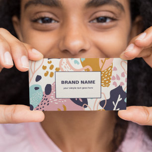 Abstract Boho Pattern Hand Drawn Retro Colourful Business Card