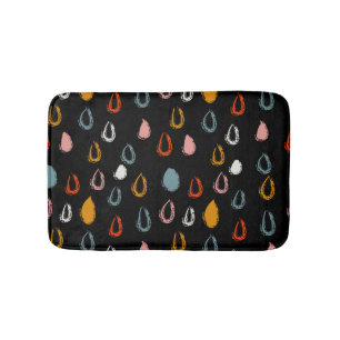 Abstract boho raindrops, tribal doodle. bath mat