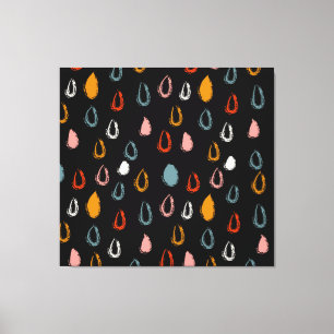 Abstract boho raindrops, tribal doodle. canvas print