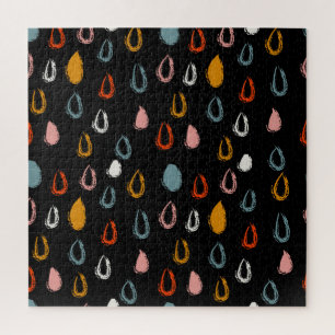 Abstract boho raindrops, tribal doodle. jigsaw puzzle