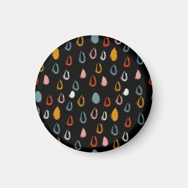 Abstract boho raindrops, tribal doodle. magnet (Front)