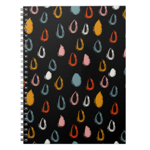 Abstract boho raindrops, tribal doodle. notebook