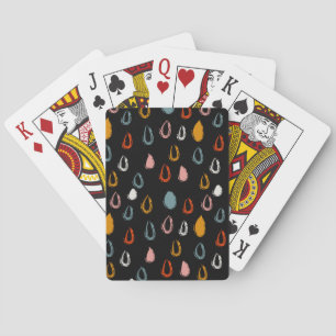 Abstract boho raindrops, tribal doodle. playing cards