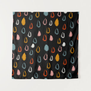 Abstract boho raindrops, tribal doodle. tapestry