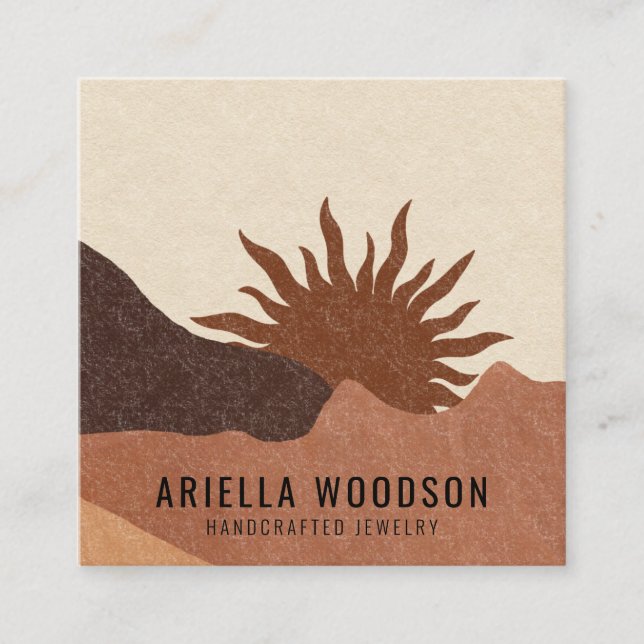 Abstract Boho Terracotta Jewellery Designer  Square Business Card (Front)