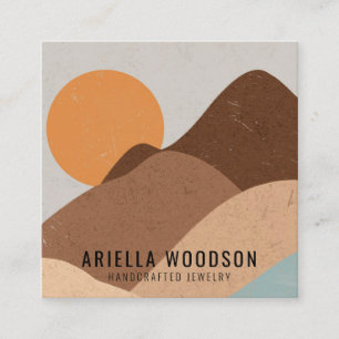 Abstract Boho Terracotta Sand Jewellery Designer Square Business Card