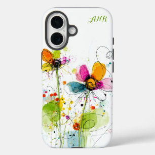 Abstract Boho Watercolor Chic iPhone 16 Case
