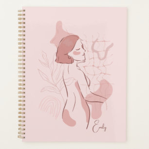 Abstract Boho Woman Illustration , Earthy Tones HP Planner