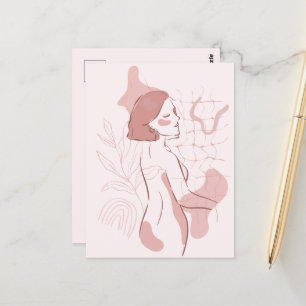 Abstract Boho Woman Illustration  Postcard