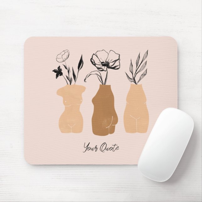 Abstract Boho Women Illustration , Earthy Tones Mouse Mat (With Mouse)
