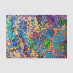Abstract BohoGold Blue Purple Textured Effect Tiss Tissue Paper