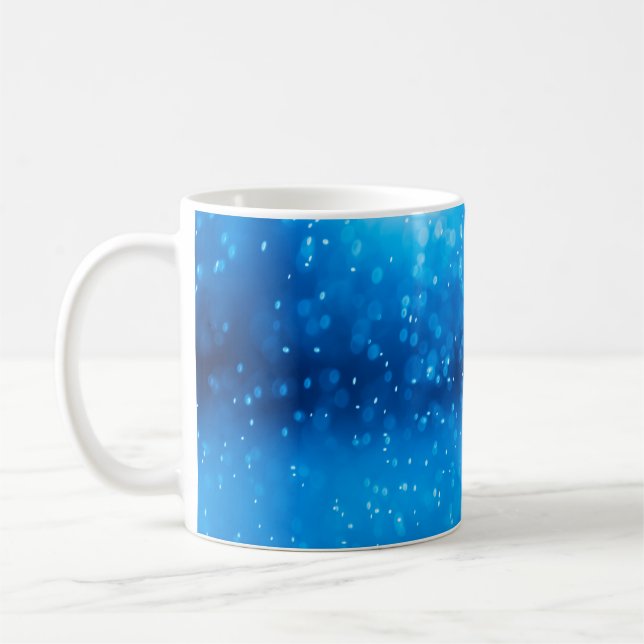 Abstract bokeh background coffee mug (Left)