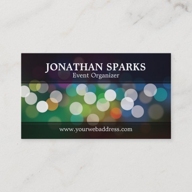 Abstract Bokeh Design Business Cards (Front)