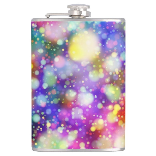 Abstract Bokeh Design Hip Flask (Front)