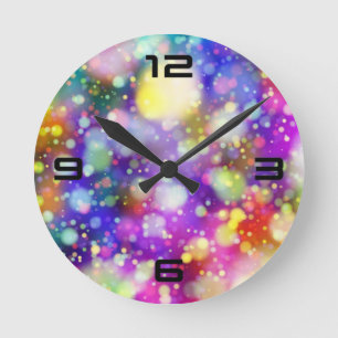 Abstract Bokeh Design Round Clock