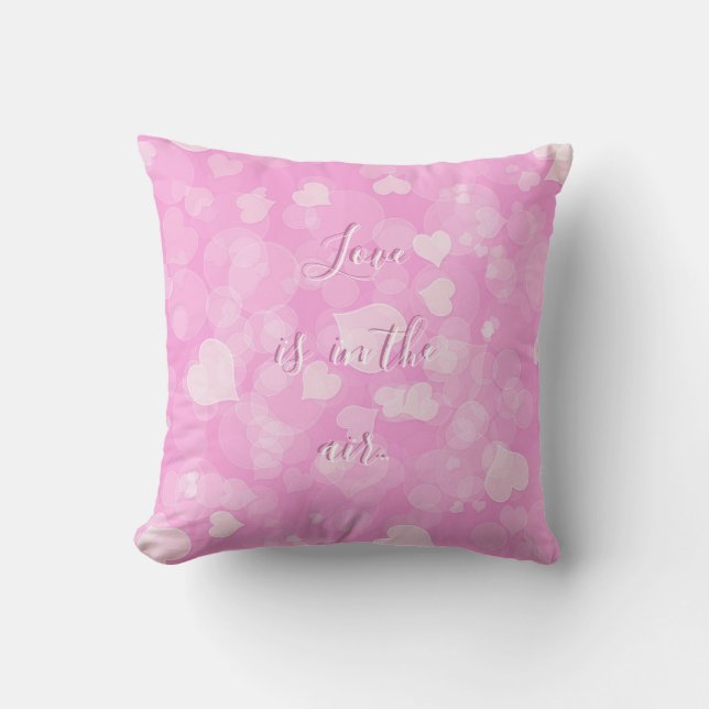 Abstract bokeh pink texture.text. cushion (Front)