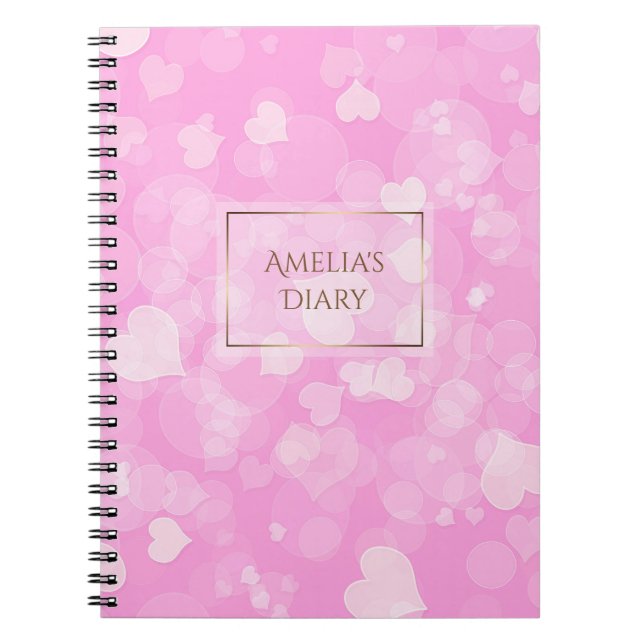 Abstract bokeh pink valentine's texture. Name. Notebook (Front)