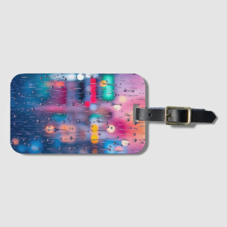 Abstract Bokeh Rain  Luggage Tag