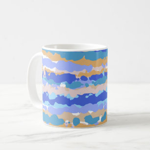 Abstract Bold Graphic Blue Teal Orange Caramel Coffee Mug