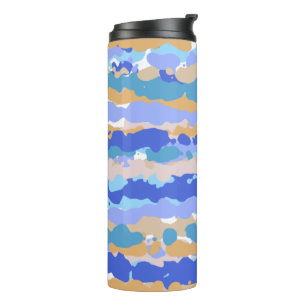 Abstract Bold Graphic Blue Teal Orange Caramel Thermal Tumbler