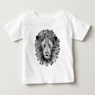 Abstract Bold Lion Face Illustration Baby T-Shirt