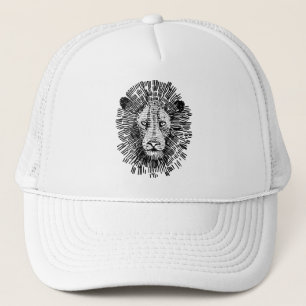 Abstract Bold Lion Face Illustration Trucker Hat