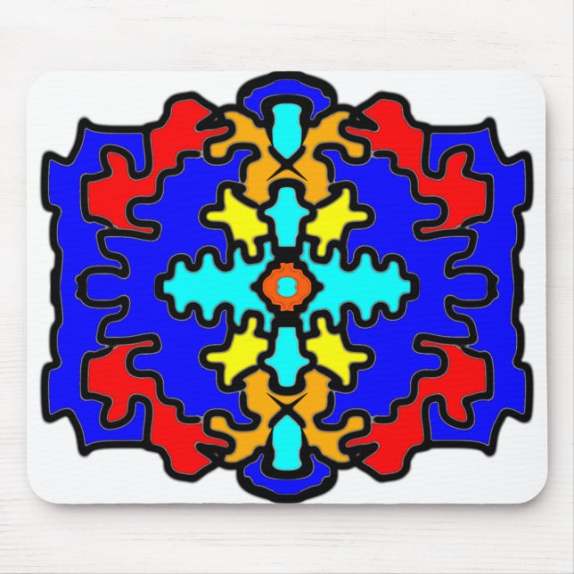 Abstract Bold Mandala Mouse Mat (Front)