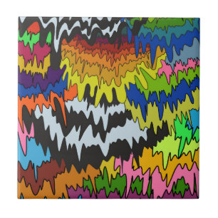 Abstract Bold Modern Pattern with Colourful Liquid Tile