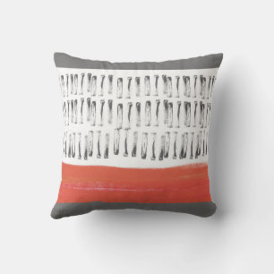 abstract bold stylised pattern design with orange cushion