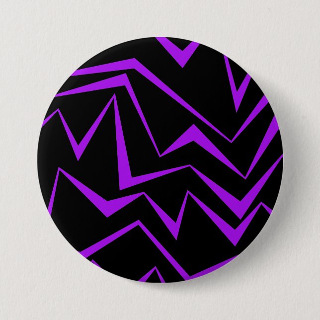 Abstract, bold, vibrant geometric zigzag pattern 7.5 cm round badge (Front)