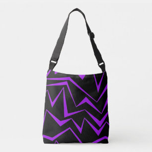 Abstract, bold, vibrant geometric zigzag pattern crossbody bag