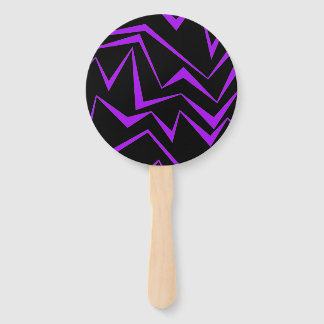 Abstract, bold, vibrant geometric zigzag pattern hand fan