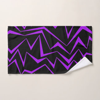 Abstract, bold, vibrant geometric zigzag pattern hand towel