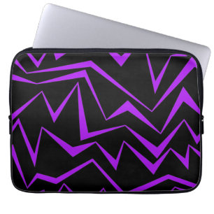 Abstract, bold, vibrant geometric zigzag pattern laptop sleeve