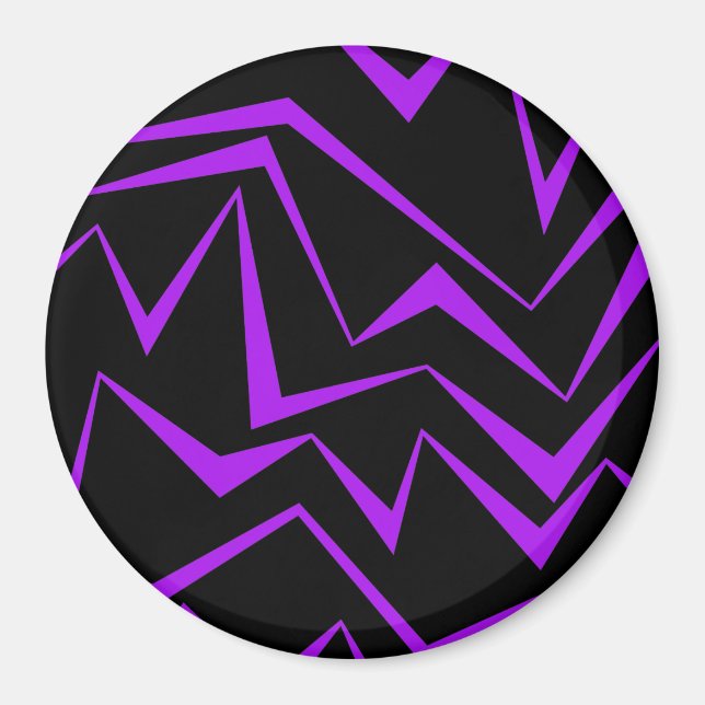 Abstract, bold, vibrant geometric zigzag pattern magnet (Front)