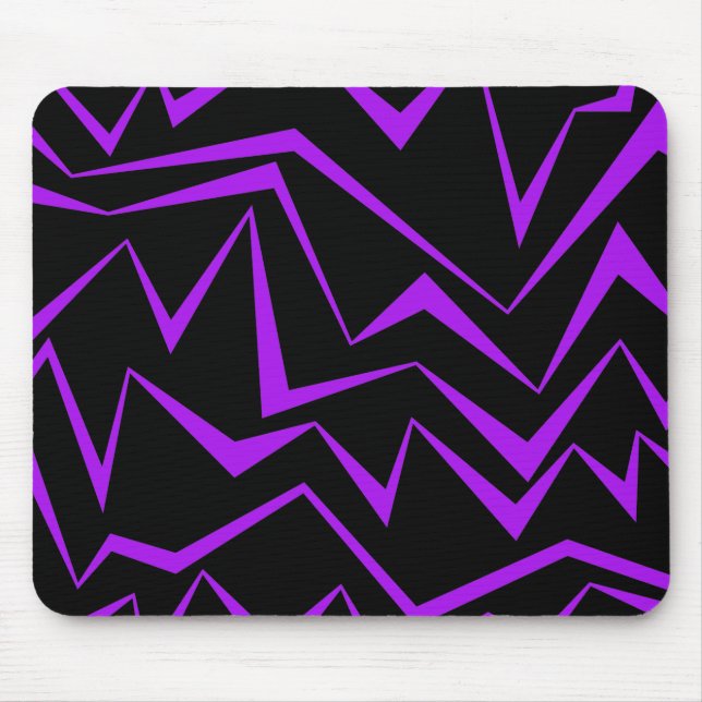 Abstract, bold, vibrant geometric zigzag pattern mouse mat (Front)