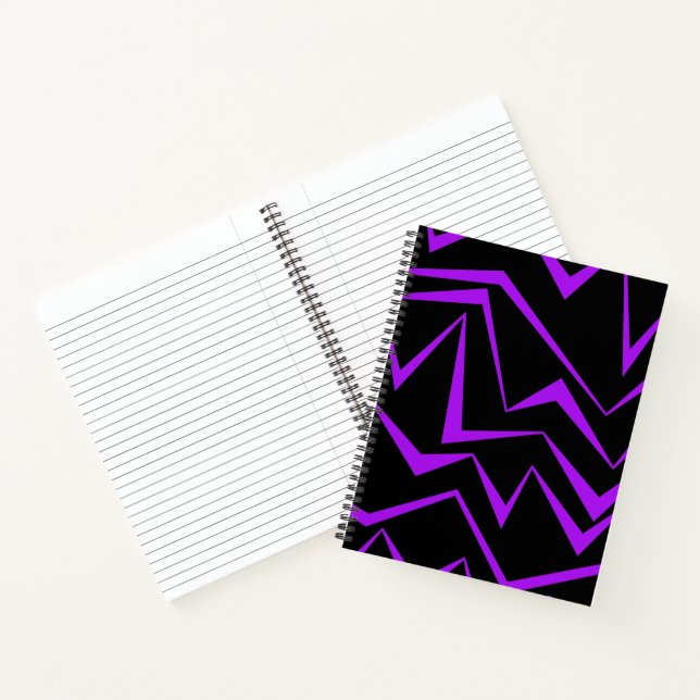 Abstract, bold, vibrant geometric zigzag pattern notebook (Inside)