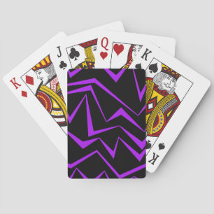 Abstract, bold, vibrant geometric zigzag pattern playing cards