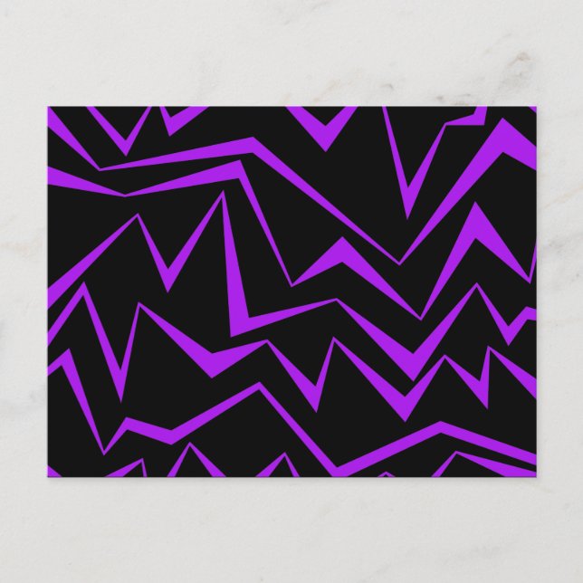 Abstract, bold, vibrant geometric zigzag pattern postcard (Front)