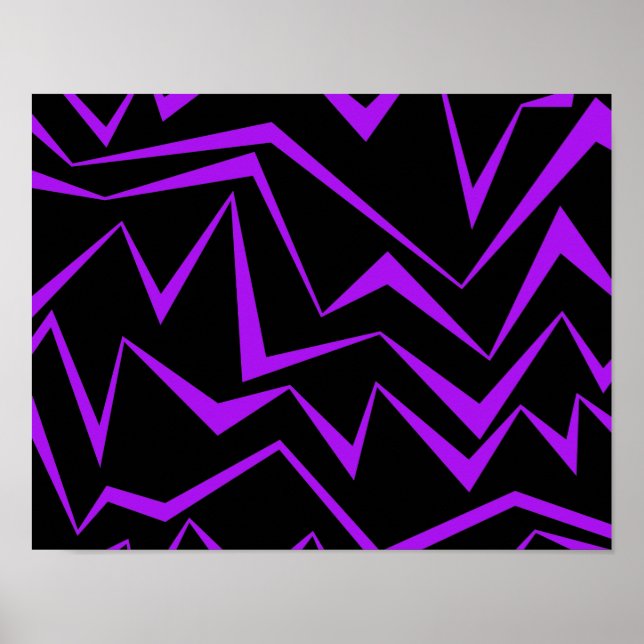 Abstract, bold, vibrant geometric zigzag pattern poster (Front)