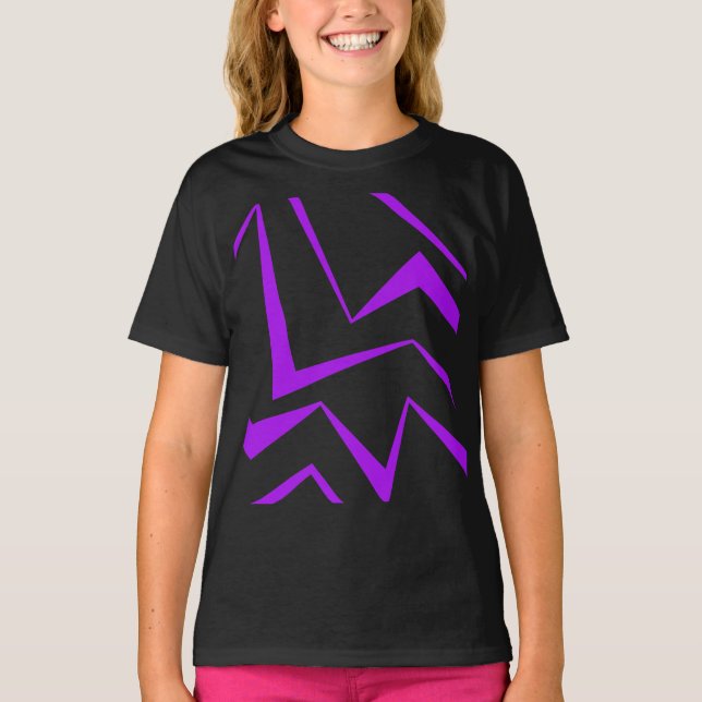 Abstract, bold, vibrant geometric zigzag pattern T-Shirt (Front)