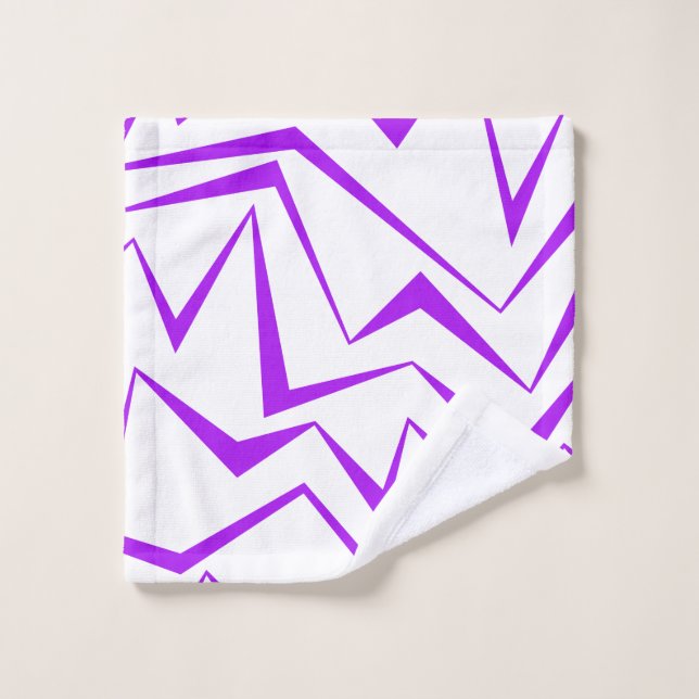 Abstract, bold, vibrant geometric zigzag pattern wash cloth (Wash Cloth)