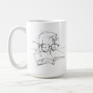 Abstract Book Lover Portrait Coffee Mug