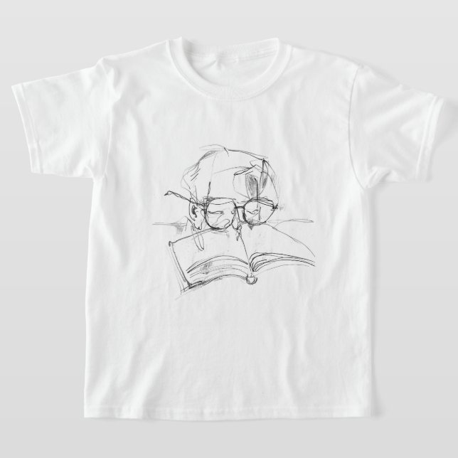 Abstract Book Lover Portrait T-Shirt (Laydown)