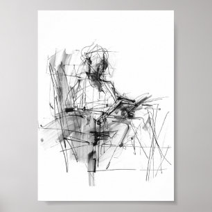 Abstract Book Reader Poster