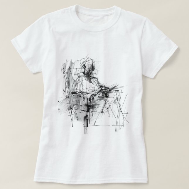 Abstract Book Reader T-Shirt (Design Front)