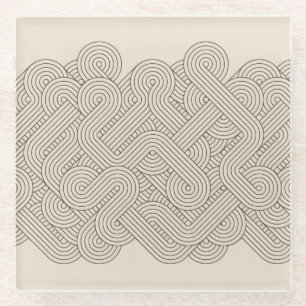 Abstract border glass coaster
