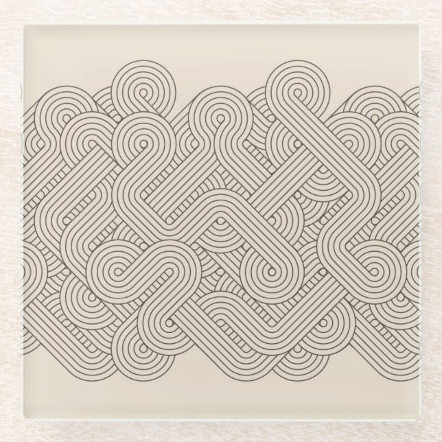 Abstract border glass coaster (Front)